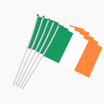 10 бр./опаковане. Промоция на Едро Малка Ирландия Ръчно Мода Национален Флаг 14*21 см #8 Полиестер Флаг