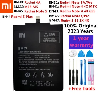 100% Оригинална Батерия За Xiaomi Redmi Note Mi X Mi 2 2S 3 3S 3X 4 4X 4C 4A 5 5X 5 5A 6 Mi6 6A 7 9 MI9 M9 SE Pro Plus Батерии