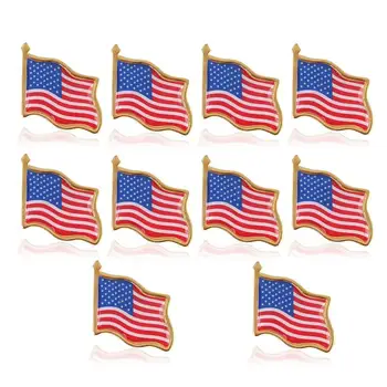 10ШТ Американски Флаг на Ревера на Жени Съединените Щати на САЩ, Шапка, Вратовръзка Нокти Икона на Жени Метален Ревера на Жени