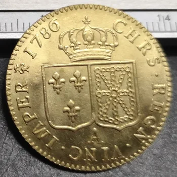 1786 Франция - Царството на 1 Луи д ' Ор - Златна копирни монета на Луи XVI
