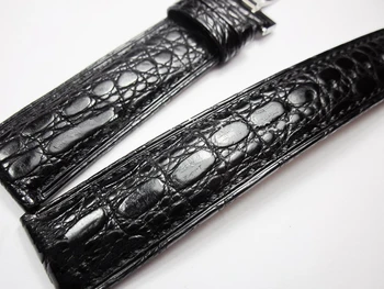 18 19 20 21 22 23 мм Ръчно изработени Висококачествена черна Каишка от мека крокодилска кожа каишка за часовник черен Кафяв мъжка Гривна От Естествена Кожа нова Каишка