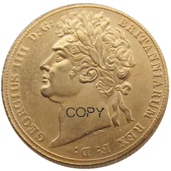1823 EF Великобритания Георг IV IIII Златен Пълен Соверен Позлатен Копие Монети