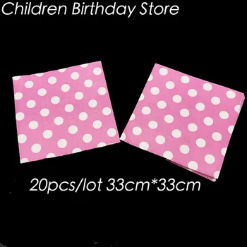 20 бр/опаковане. розови точки тема кърпички за еднократна употреба на грах на тема рожден ден украса на розови точки кърпи, хартиени салфетки