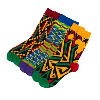 3 Чифта/опаковка, Дамски Чорапи, Африка Принт, Шарени решетка Дизайн, Цветни Меки Чорапи За Почивка, Чорапи За Скейтборд, Забавен Подарък, Многоцветен