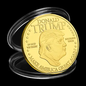 45-ия президент на Съединените Щати Доналд Тръмп са подбрани Позлатен Сувенирни монети Колекционерско Изкуство Възпоменателна монета