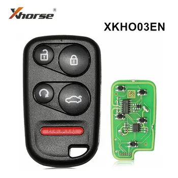 5 бр. Универсална Кабелна Дистанционно Ключ Xhorse XKHO03EN за инструмент VVDI Key С Бутон за Дистанционно пускане и на Багажника за инструмент VVDI2 Key