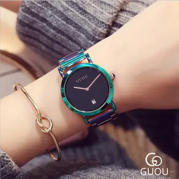 GUOU Модни Часовници Дамски Часовници са Най-добрата Марка на Луксозни Дамски Часовник GUOU Автоматична Дата на Дамски Часовници zegarek damski reloj mujer