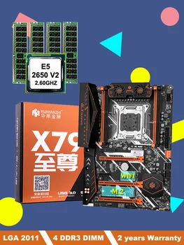 HUANANZHI X79 Deluxe дънна Платка Комбинираната PC Компоненти M. 2 WIFI Слот M. 2 SSD Слот за Процесор Intel Xeon E5 2650 V2 16G Памет 4 * 4G RECC