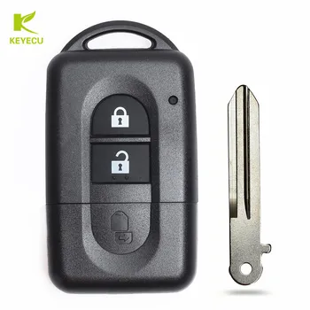 KEYECU Нов Режисьорски Взаимозаменяеми Калъф за дистанционно ключ Fob 2 Бутона за Nissan Micra Xtrail Qashqai Note Pathfinder