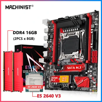 MACHINIST Комплект E5 RS 9 дънна Платка комбо LGA 2011-3 Комплект Xeon E5 2640 V3 процесор и 2 Бр. * 8 GB оперативна памет DDR4