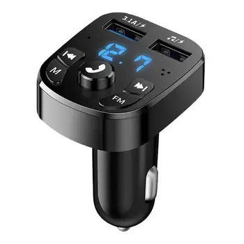 MP3 Модулатор Плейър Хендсфри Аудиоприемник USB Автомобилен кабел за зареждане Порт Bluetooth 5,0 FM Трансмитер 3.1 A Бързо Зарядно Устройство, Комплект за Кола