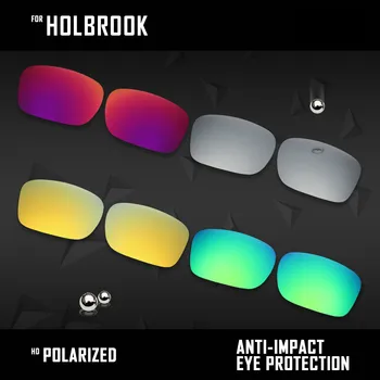 OOWLIT 4 Чифта Поляризирани очила със Сменяеми Лещи за Oakley Holbrook OO9102-Silver, Midnight, Златно и Зелено