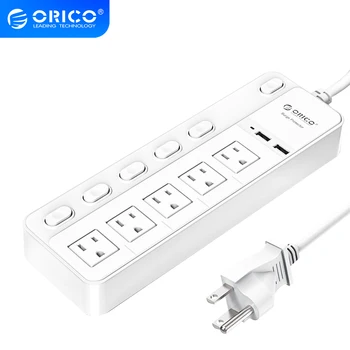 ORICO 5 Контакти ac Power Strip US Plug 2 USB 5v/2.1 A с помощен ключ Удлинительный Кабел Електрическа Мултиплен Контакт