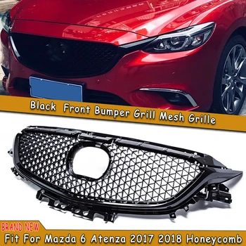 Автомобилна Предна Решетка Състезателна Решетка Черна Горна Взаимозаменяеми Броня Вентилационна Мрежа Капака И Автоаксесоари За Mazda 6 Mazda6 Atenza 2017-2018