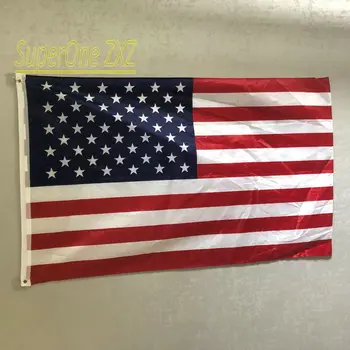 безплатна доставка 60x90 см 90x150 см Флаг на САЩ Двустранен Печатни Полиестер Американски Люверсы Флаг на САЩ външно вътрешно украса