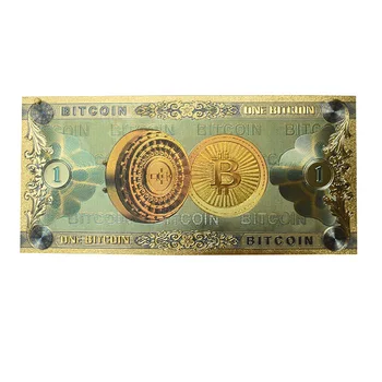 Гореща продажба на Един Биткоин БТК Банкнота е Малко монета Пластмасов Златна Фолио карта За Спомен и за Подарък