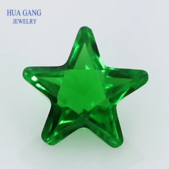 Зелената Звезда Форма на Принцеса Нарязани Свободни Стъклени Мъниста Синтетични Скъпоценни Камъни За Бижута Размер 3x3 ~ отгледа 10х10 мм Безплатна Доставка