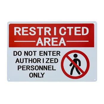 Знак на забранената зона - да Не се влиза само от оторизиран персонал Знак Метален предупредителен знак на двора
