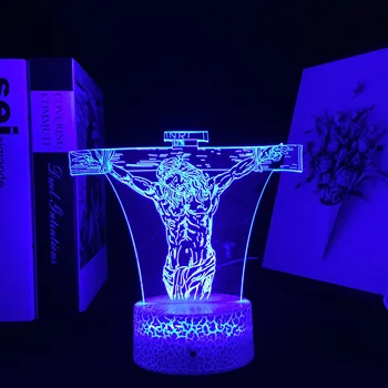 Исус е разпънат на кръст 3d Led нощна светлина за Християните USB Настолна Лампа на Батерии за Църквата Религиозен Декор Светлини Готин Подарък