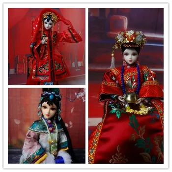 Китайски Стил Принцеса на Династия Цин Кукла Ръчно изработени Кукли За Събиране на Император Великолепна Празнична Дрехи + Прическа ZL840