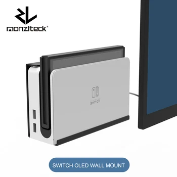 Монтиране на стена Monzlteck за OLED модели Nintend Switch, съвместим с оригиналния ключ, за спестяване на място