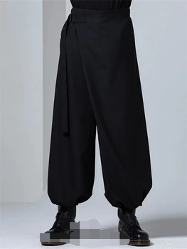 Мъжки новият мъжки дрехи, модни нови мъжки ежедневни панталони в стил Ямамото голям размер, свободни широки панталони-кюлоты