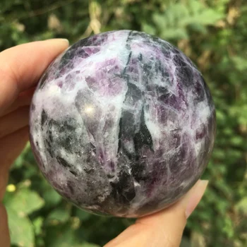 Натурален кристална топка лилава сфера лепидолитовый топка декорация на дома