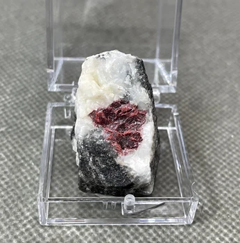 НОВОСТ! 100% Натурален киноварный камък Оригинален червен Камък Изцеление на Кристала и проба на Минерали (размер на кутията 3,4 см)