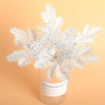 Папратите 6 Броя Изкуствени Бели Малки Букети Фалшиви Растения Сочни Шепи Сокчо Семейно Сватбена Коледна Украса