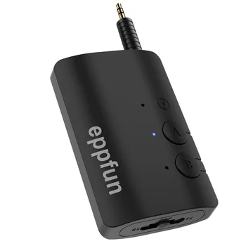 Приемник-предавател eppfun Bluetooth 5.2, безжичен аудиоадаптер Qualcomm APTX-Adaptive HD ниска латентност и 3.5 мм aux