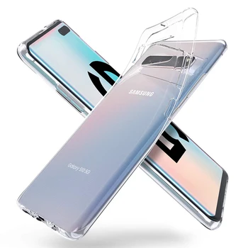 Прозрачен Луксозен Калъф за Samsung Galaxy S10 5G Мек Силиконов TPU Задната част на Кутията на Телефона На 360 Прозрачен SamsungS105G S105G GalaxyS105G Гел