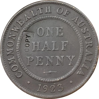 РЕПЛИКА Double face 1923 Австралия Копие на монети в Полпенни 100% копер