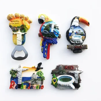Ръчно рисувани Рио-де-Жанейро, Бразилия 3D Магнити За хладилник Сувенири За пътуване По света, Магнитни Стикери За Хладилник Декор за дома