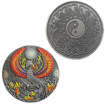 Сувенири и подаръци с цветен покритие Финикс Нирвана Възпоменателна монета Украса за дома Колекция Rebirth By Fire