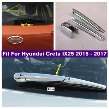 Хромирани Външни Аксесоари на Предното и Задното Стъкло на Предното Стъкло Дъждобран Делото Чистачки Тампон Рамка За Hyundai Creta IX25 2015 2016 2017